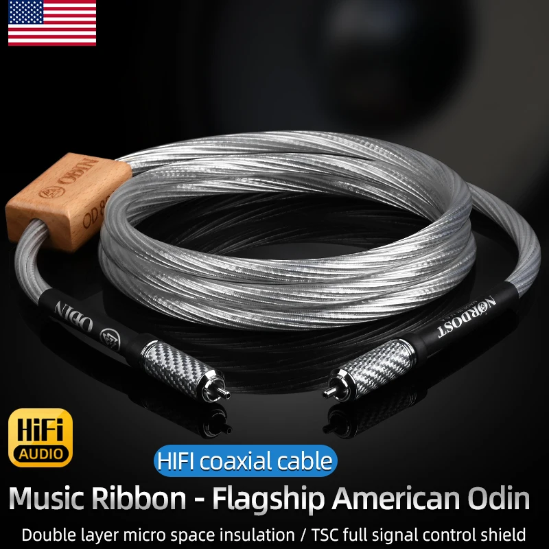 ATAUDIO Amerika ODIN Odin 2 Generasi HiFi Sterling Silver Kabel Koaksial 75Ω Koaksial SPDIF Subwoofer Kabel Audio RCA