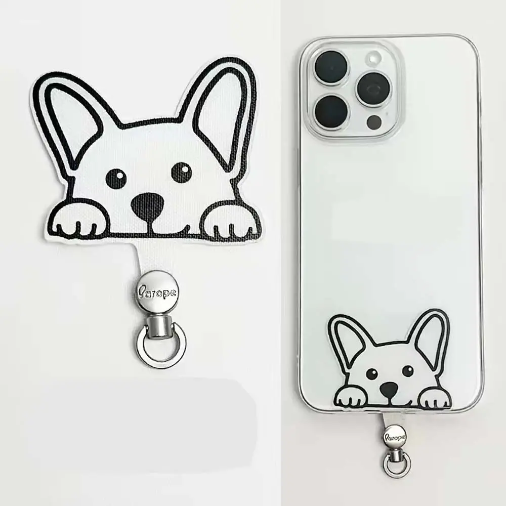 漫画パンダ柄スマホテザータブ安全コネクター360度回転式携帯電話ガスケット猫犬メタルリング携帯電話ストラップパッチ