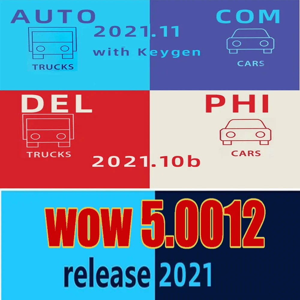 Lastest Delphis 2021.10b+Autocoms 2021.11+WOW/5 00 8 With Keygen DS 150 0BD2 Diagnostic Tool with Bluetooth Auto Repair Softy