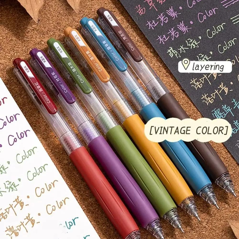 

6 цветов/набор, цветная гелевая ручка пресс-типа, акриловая живопись, студенческий дневник, маркировка, цветная ручка для рисования, набор канцелярских ручек, подарок