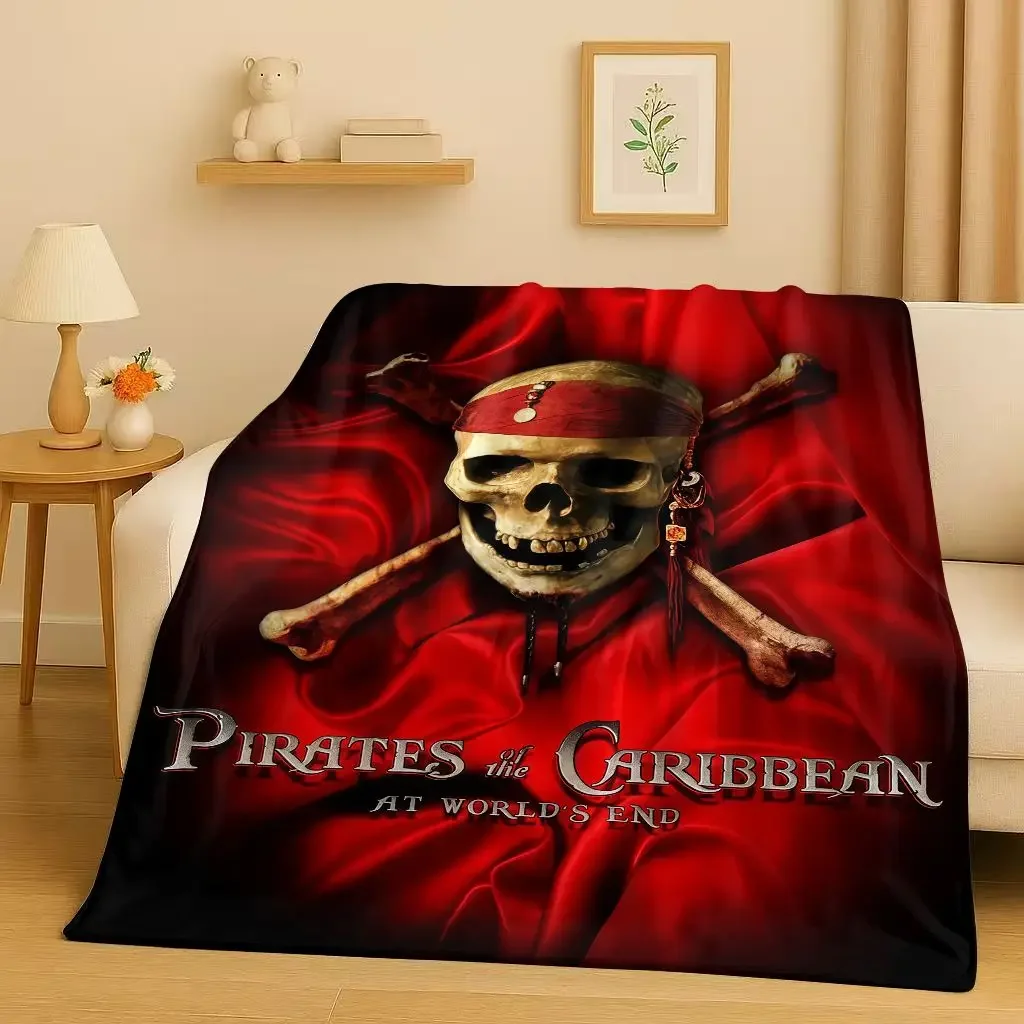 Pirates of The Caribbean Jack Sparrow Johnny Depp Christmas Flannel Blanket,Soft Plush Throw for Home Bedroom Bed Sofa