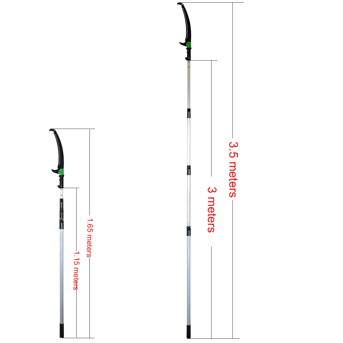 3.5 m Extension Pole with Tree Trimming Telescopic Tall Branch Cutter Fruit Tree 12ft Altitude Branches Cutting Tool Hook