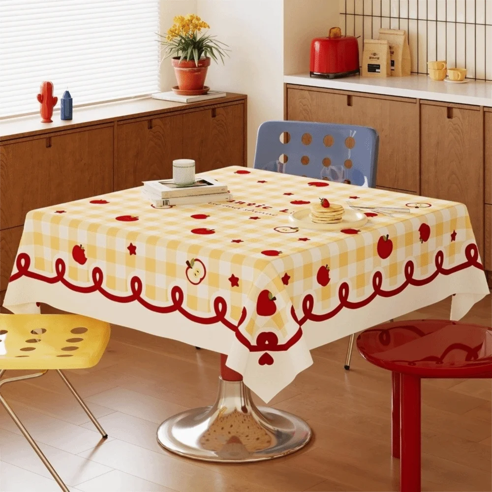 

Stain Resistant Dopamine Tablecloth Oil Resistant Heat-Insulating Waterproof Tablecloth Plastic Washable Square Table Tablecloth