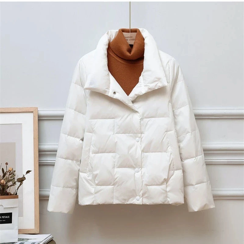 2023 cappotto da donna in cotone sottile in piuma autunno inverno nuova versione coreana uniforme da Baseball corta Parka con colletto alla coreana selvaggio per il tempo libero femminile