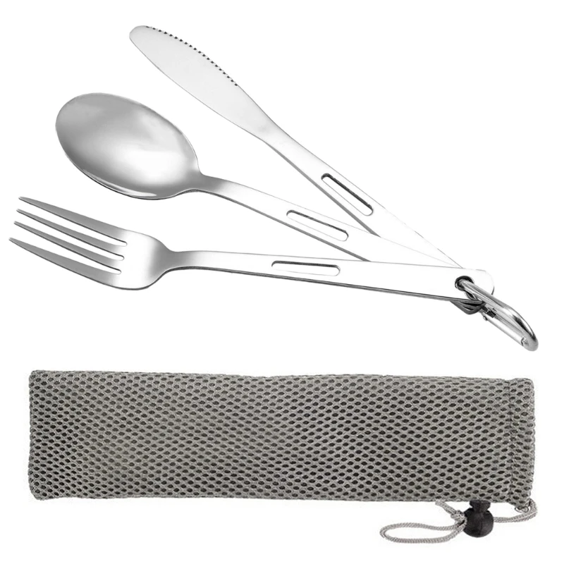 

Camping Cutlery Set Travel Cutlery Set Flatware Including Knife Fork Spoon Set