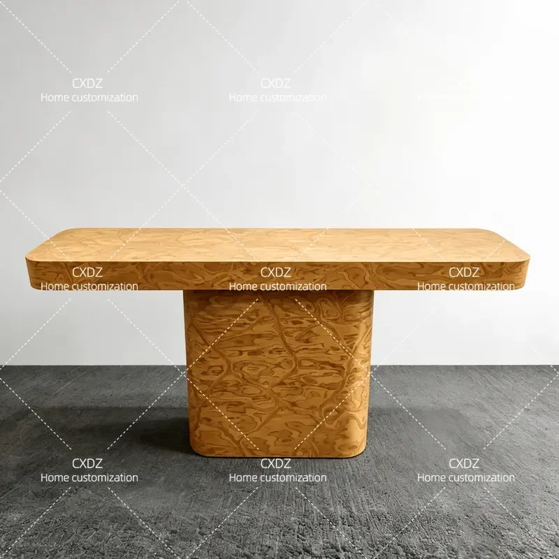 Medieval Solid Wood Coffee Table Rectangular Natural Tree Tumor Texture High End Light Luxury Style for Living Room Home