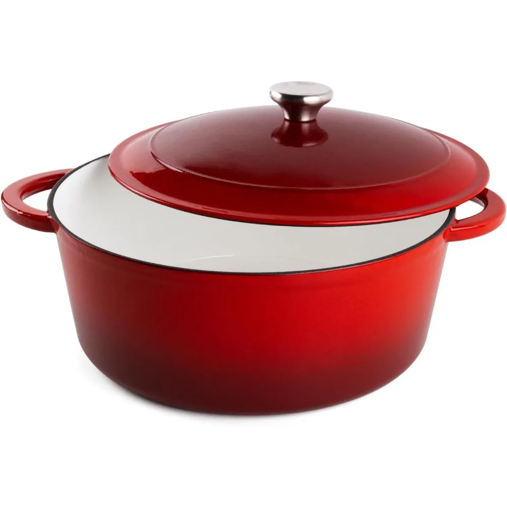 

Enameled Cast Iron Dutch Oven - 9.5QT round Pot with Lid，Heavy-Duty Cookware for Braising, Stews, Roasting, Bread