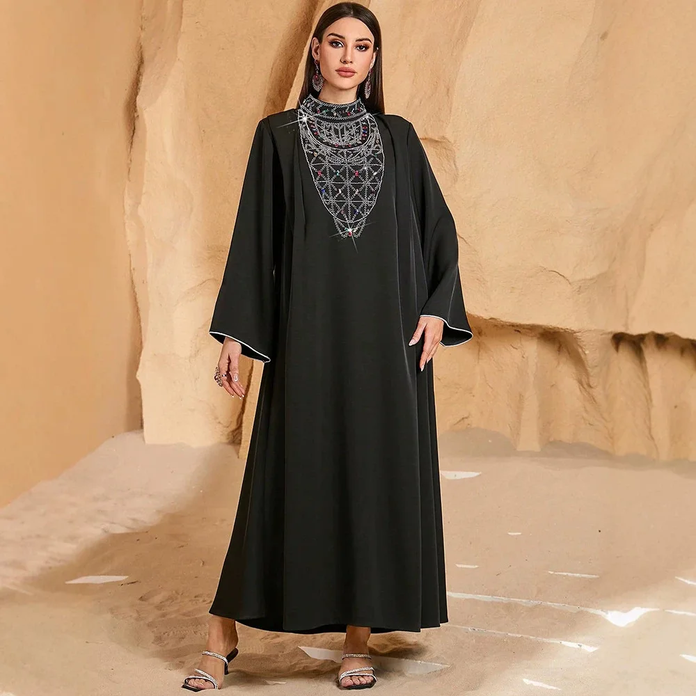 

Ky1893-5 Women's Traditional Dresses Long Sleeve Dress Casual Fashion Loose Solid Color Long Dress Dubai Luxury Islam Elegant
