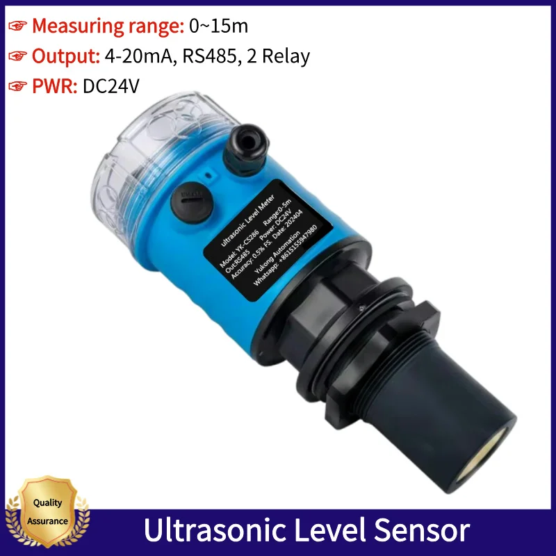 

Silo Level Measurement Ultrasonic Liquid Level Meter Guage Non contact 5 10m Water Diesel Fuel Oil Tank Level Sensor Transmitter