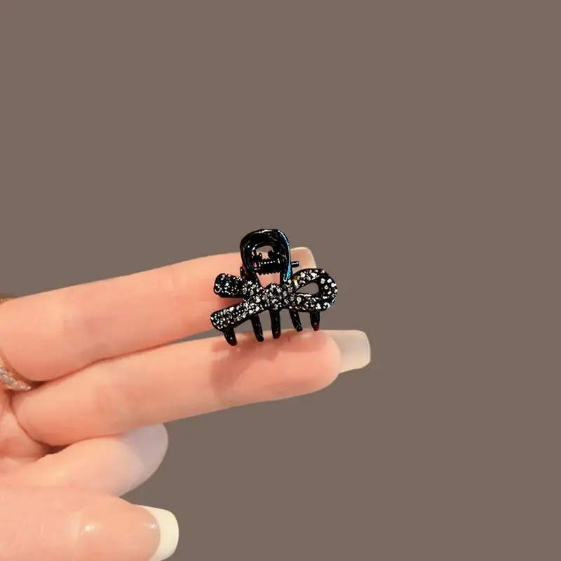 Black Rhinestone Wave Clip Women's High-end Hair Accessory Bang Small Hair Clip Side Internet Famous Headband Small Gripper Clip view 5