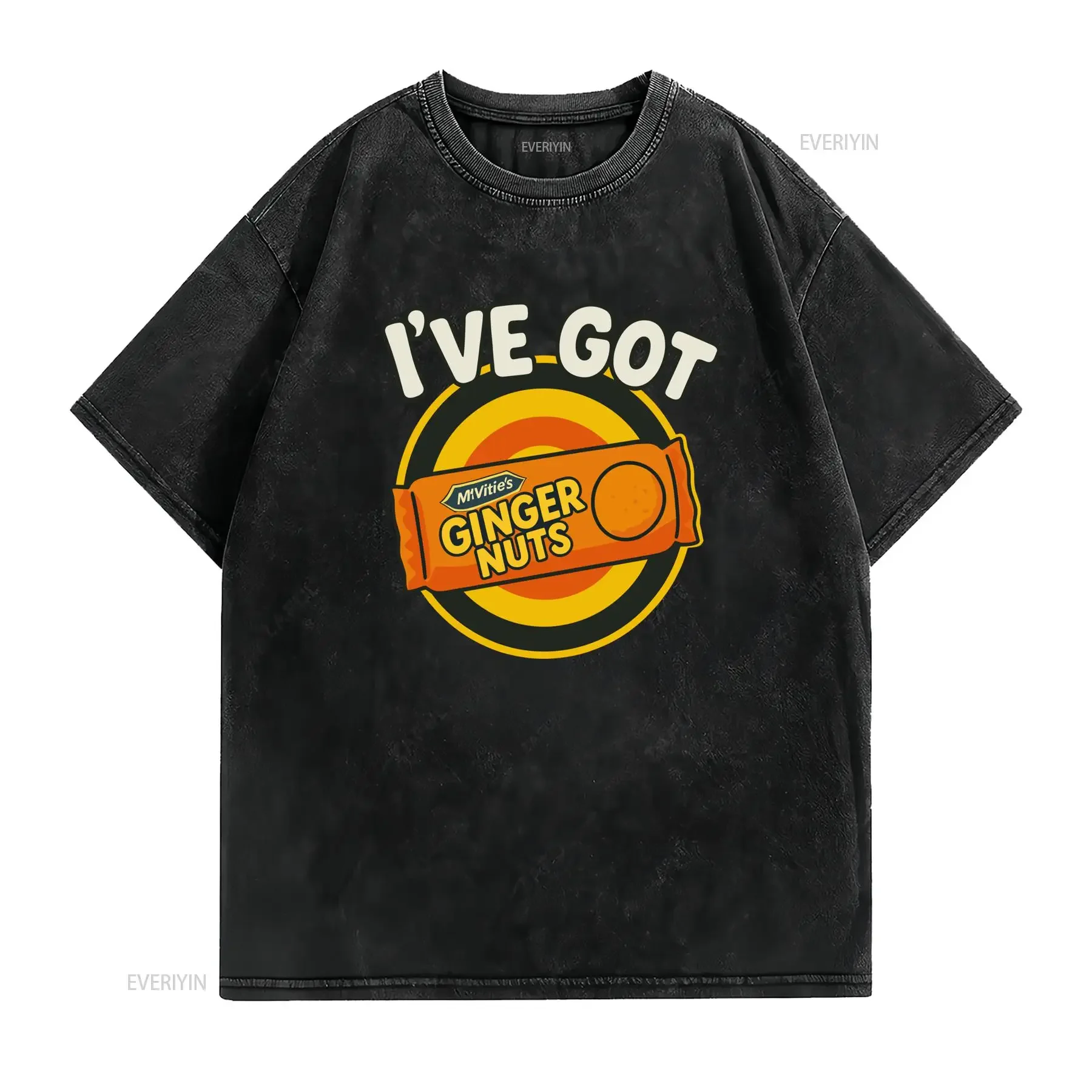 Men's Funny I'Ve Got Ginger Nuts T Shirt Red Yellow Print Humorous Slogan Casual Round Neck for Attire All Season Fit Adult
