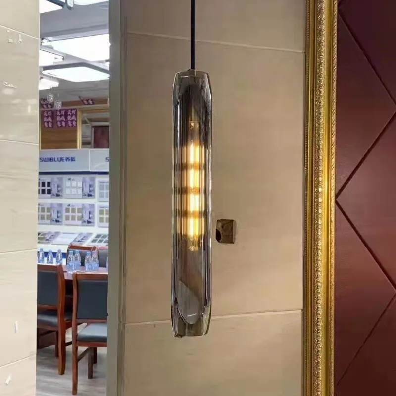 Nordic Crystal Pendent Lamp Designer Modern Minimalist Luxury Villa Corridor Restaurant Bar Counter Room Decoration Chandelier