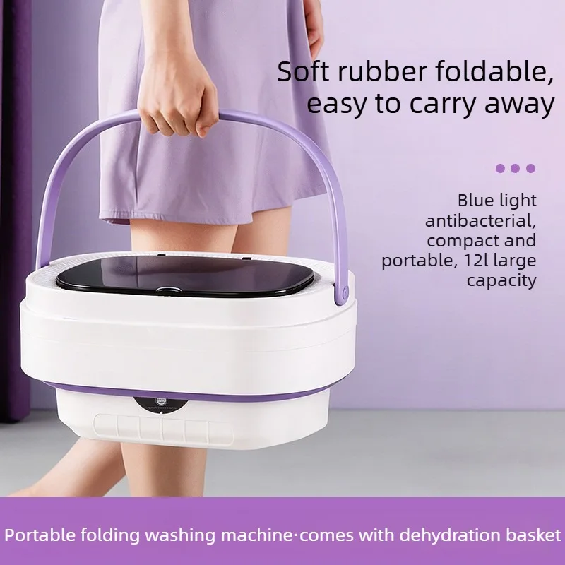 New Foldable Washing Machine Smart Wash Dry Combo Mini Portable for Baby Underwear Dorm