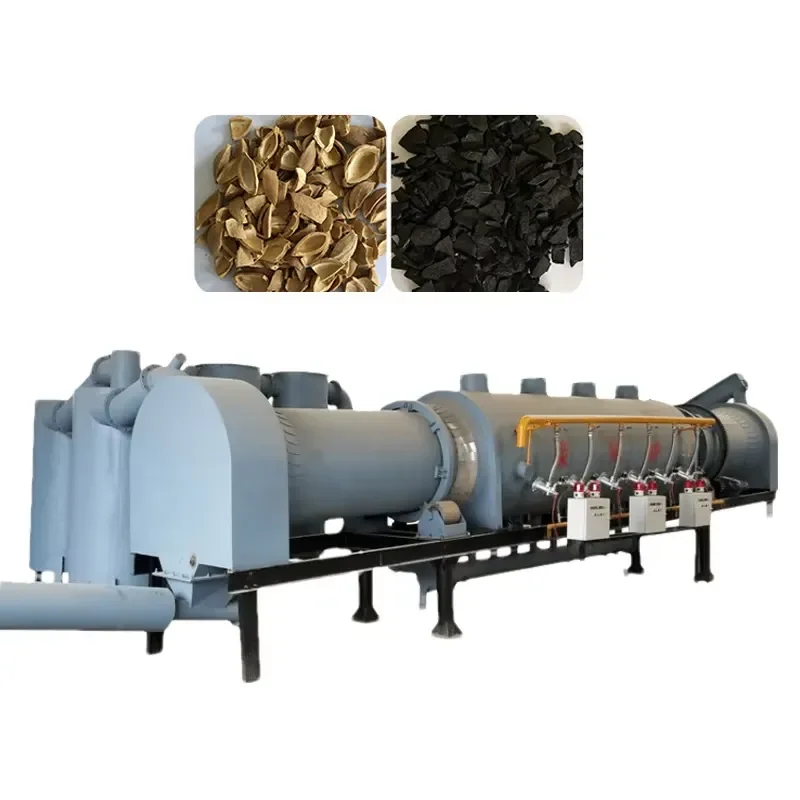 Wood Carbonization Pyrolysis Furnace Biochar Makin Continuous Charring Furnace