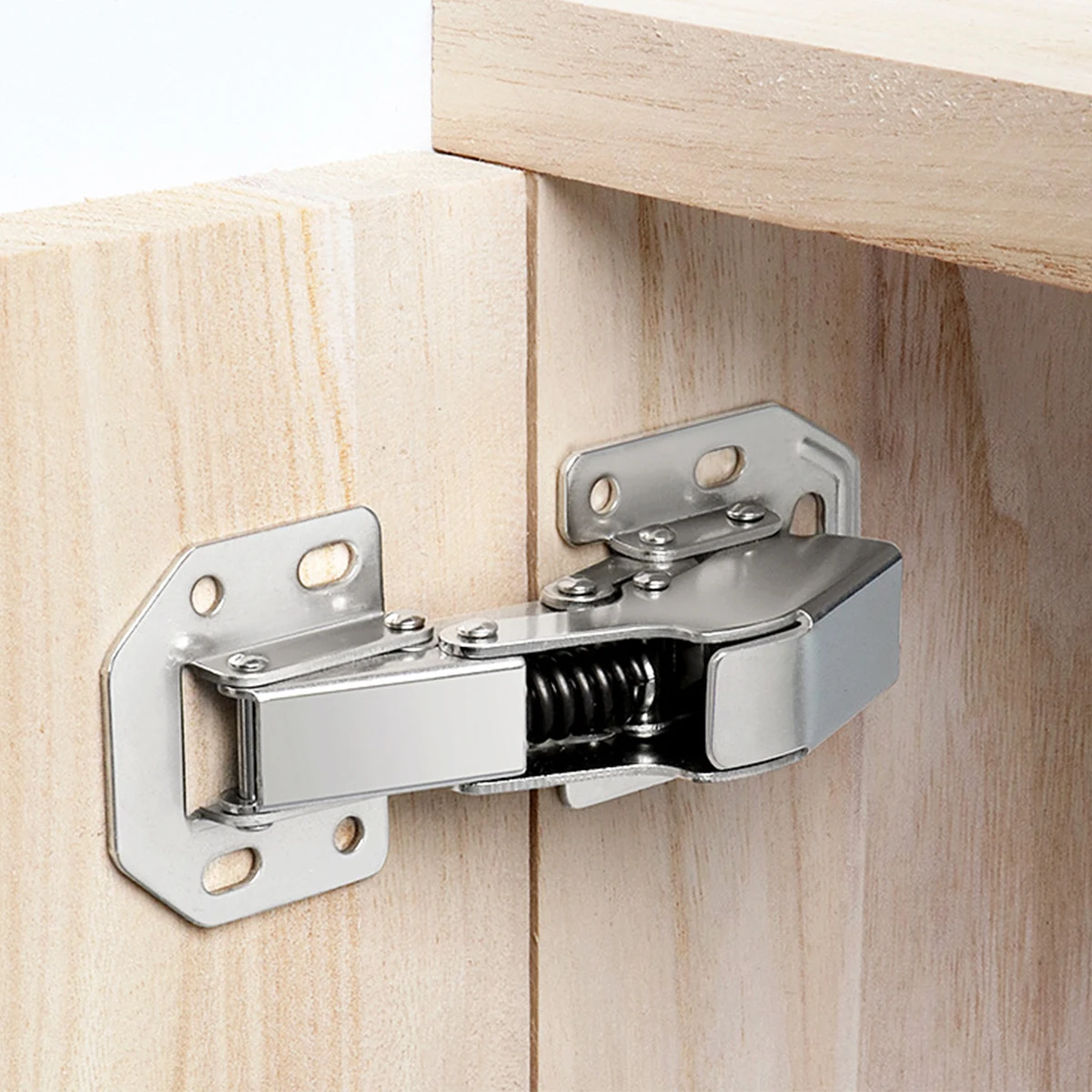 Cabinet Hinges,90 Degree Soft Close Surface Mount Spring Frameless Concealed Cabinet Door Hinges for Cupboard,Easy Install