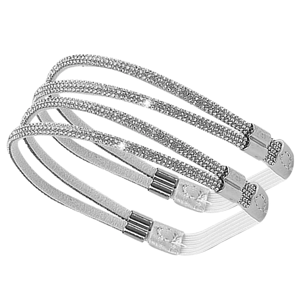 

Detachable Ankle Straps for High Heels Women Anti Slip 1 Pair Rhinestone Elastic Shoe Straps Non Irritating Soft Replacement