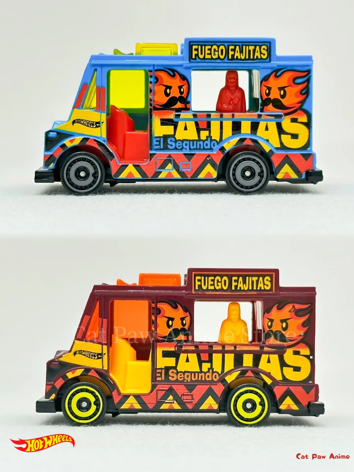 Modello di auto pressofusa in lega Hot Wheels Morso rapido n. 149 Giocattolo modello da collezione per camion alimentare blu/rosso