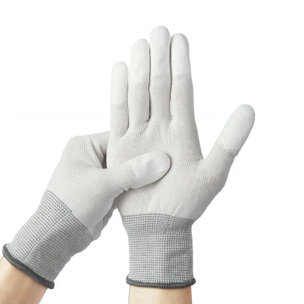 قفازات العمل للهاتف المحمول أدوات مفتوحة للتفكيك شاشة إلكترونية مضادة للانزلاق الساكنة ESD PU إصبع مطلي لهاتف iPhone