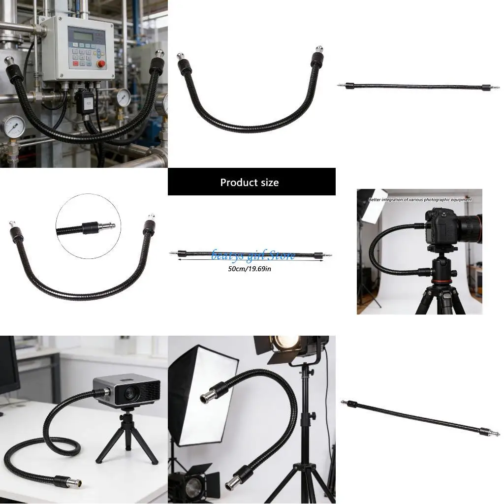 

C7AB 1/4inch Male to 3/8inch Male Threaded Extension Aluminium Rod Mount Camera Extension Rod for Camera Accessories