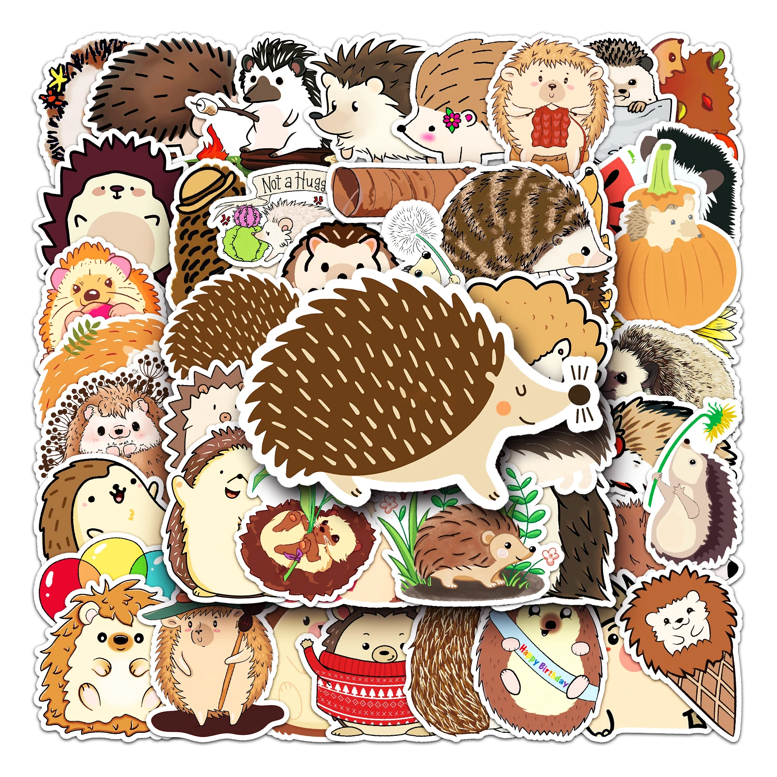 50Pcs Hedgehog series Cartoon Cute Waterproof Sticker Skateboarding Snowboard Retro Vinyl Sticker