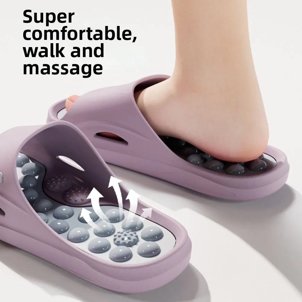 Casual Non-slip EVA Thick Sole Slippers Summer Style Foot Acupressure Massage Slippers Comfort Bathroom Slippers Summer Outdoor