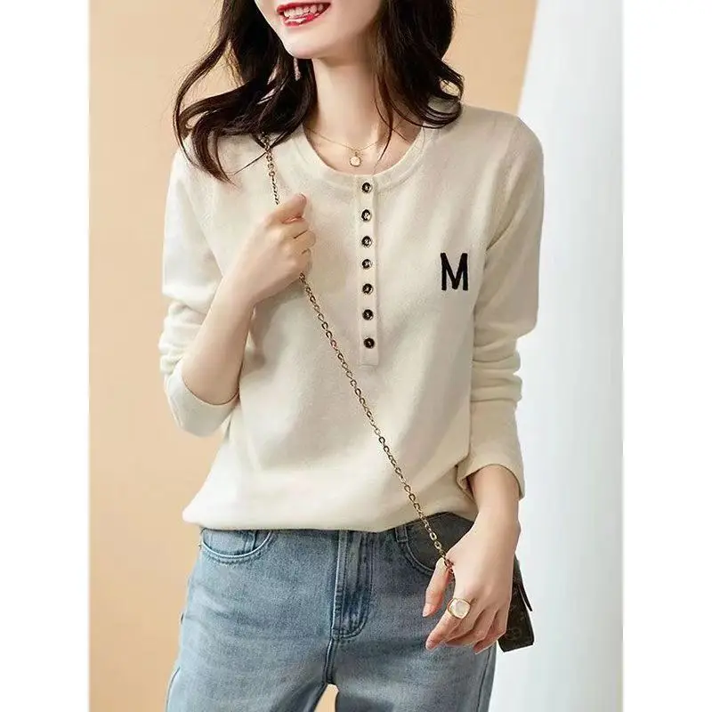 Elegant Women's Sweater Autumn New Knitted Pullover Long Sleeve Base Shirt Ladies Tops Suéteres Coreanos Mujer Tricot Feminino