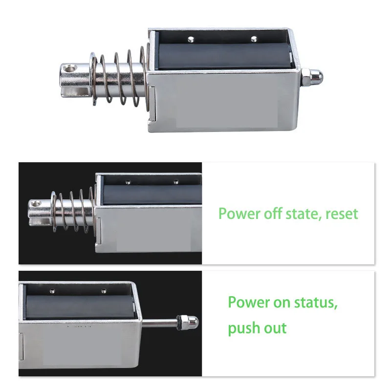 Elektromagnetyczny przełącznik liniowy typu push-pull, elektromagnes o otwartej ramie, siła trzymania 0,2-20N, skok 5-15mm, magnesy elektryczne DC 12V 24V