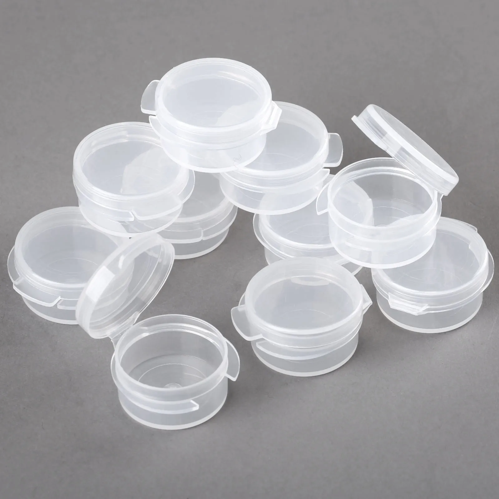 10pcs/20pcs Cosmetic Button Jar 5g Clear Plastic Button Cover Mini Q Pot Leak Proof Cream Empty Makeup Container Sample Bottle