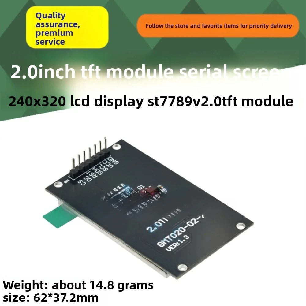 Módulo de tela serial TFT de 2,0 polegadas - display LCD 240x320 com driver ST7789V. Módulo TFT 2.0 para Arduino, Raspberry Pi e DIY