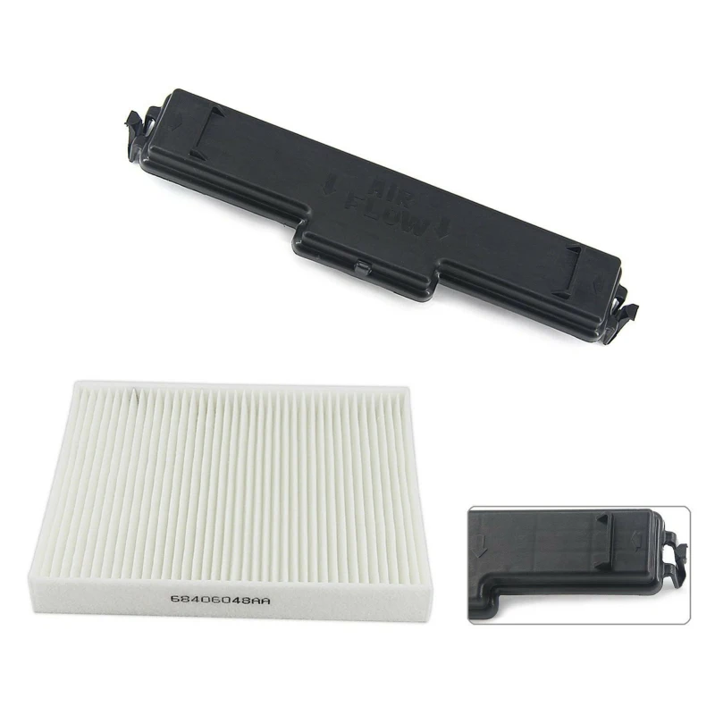 Cabin Air Filter Kit Air Conditioning Filter with Access Door Set Replacement for Dodge Ram 1500 Cabin Air Filter Kit