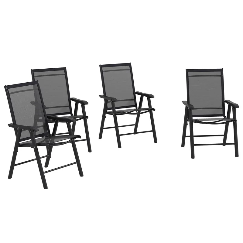 Stackable Folding Outdoor Patio Chairs Set of Four