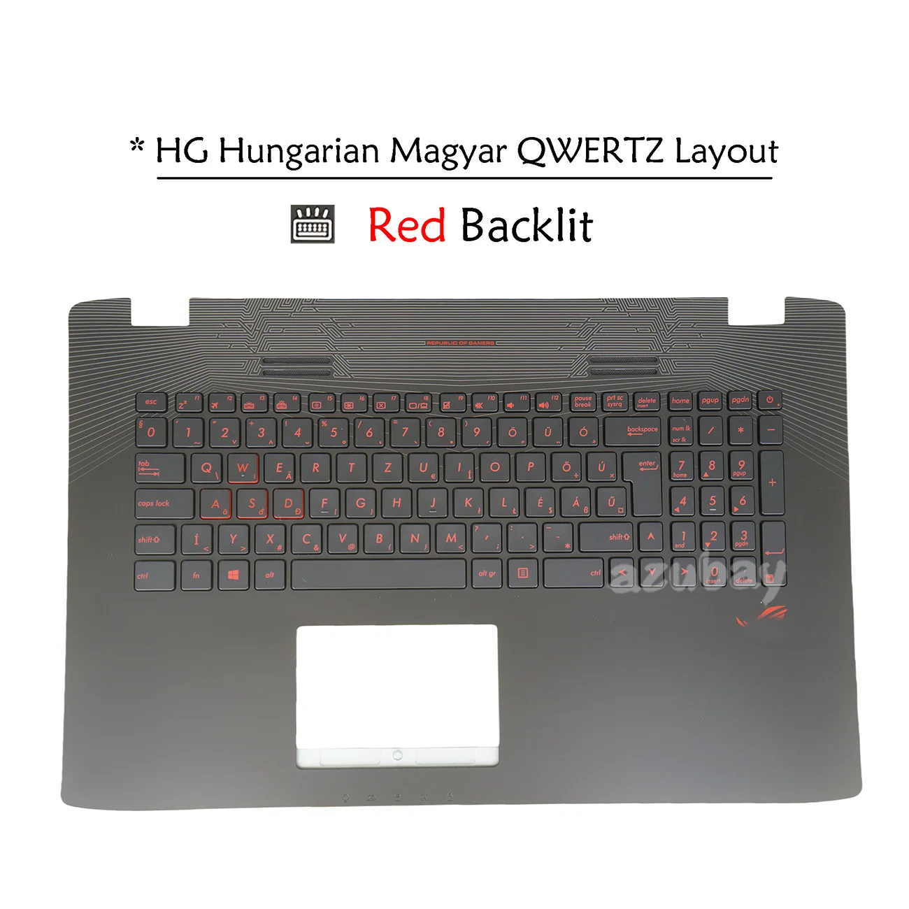 Red Backlit red font  Keyboard Palmrest Case Top Cover For ASUS GL752V GL752VW GL752VL GL742V GL742VW ZX70VW Hungarian Magyar