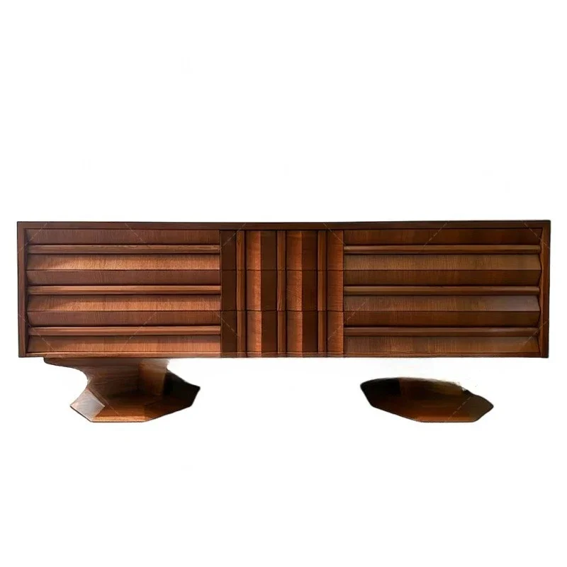 French retro solid wood porch cabinet American retro decorative cabinet Home entrance foyer cabinet Locker
