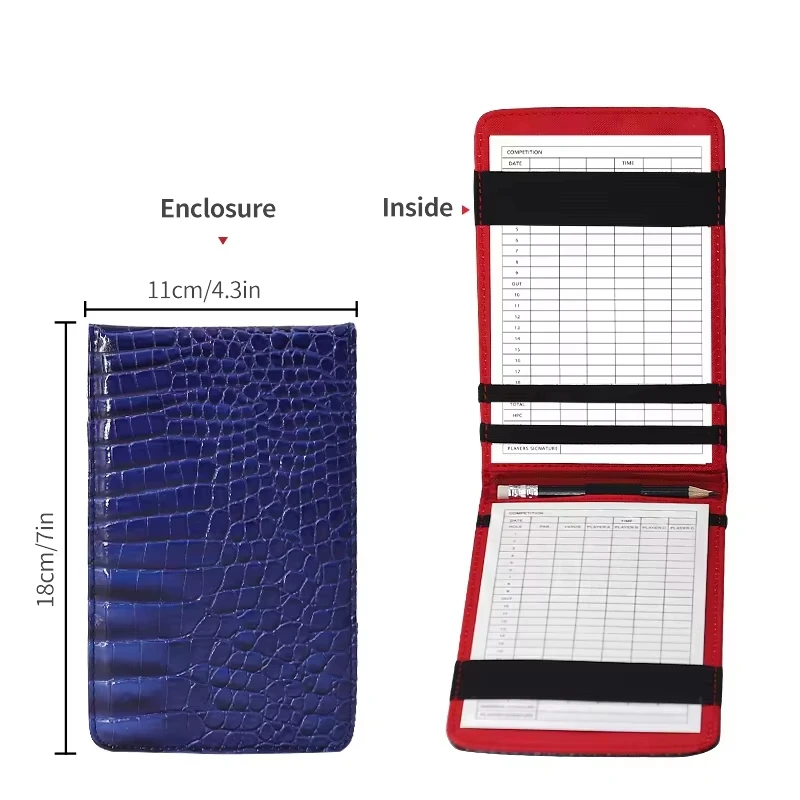 Portable Golf Score Book New PU Leather Material 3 Colors Score Notebook With Pencil And Score Card Golf Accessories Drop Ship