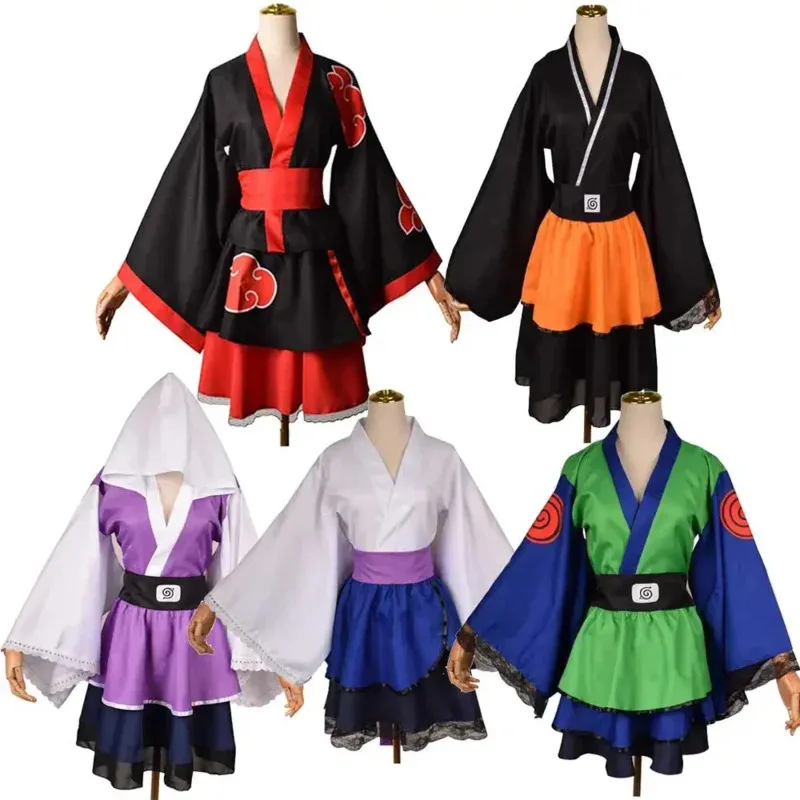 Женское кимоно Акацуки, платье Учиха Саске, Лолита, платья Какаши Хига Хината, карнавальный костюм