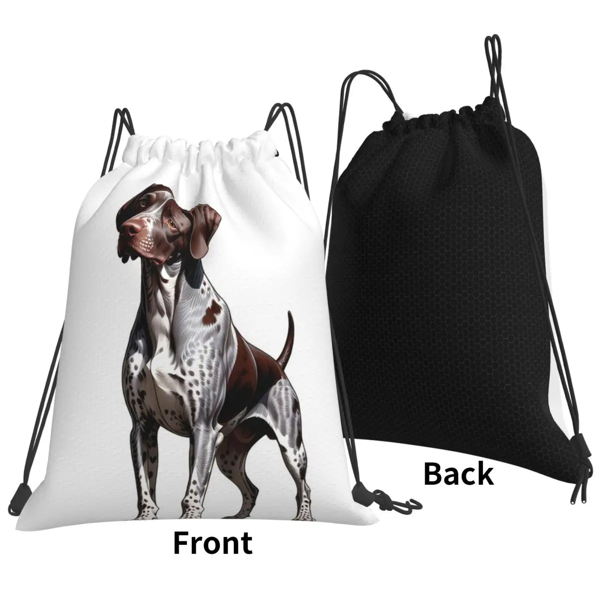 Mochilas con diseño de hueso y pata de perro de raza German Shorthaired Pointer, bolsas multifunción con cordón, bolsa deportiva, bolsas para libros para hombres, mujeres y estudiantes