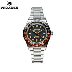 2024 New PX1719 NH34 GMT Luxury Sports Style Full Luminous Bidirectional Sapphire Bezel Automatic Mechanical Watch 20 Bar