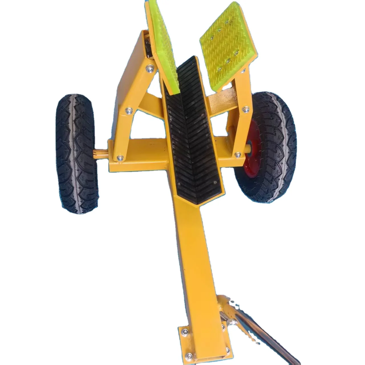 Self-locking industrial steel trolley - 500 kg load, heavy glass and stone transportation