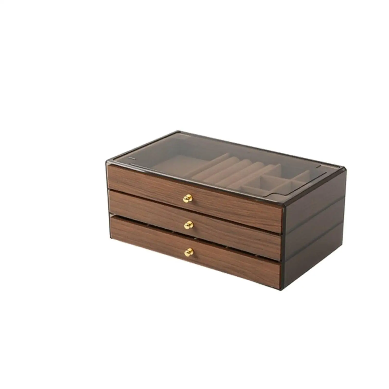 Jewelry Box Wooden Jewelry Box with Drawers Lined for Desktop