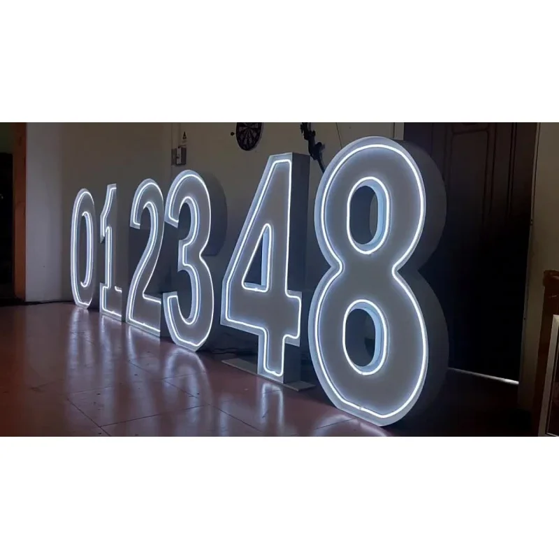 Sinal de néon RGB personalizado para o partido, grande letra LED e número, design de luz, acrílico Light Up, personalizado, 2ft, 3ft, 4ft, 0-9 A-Z