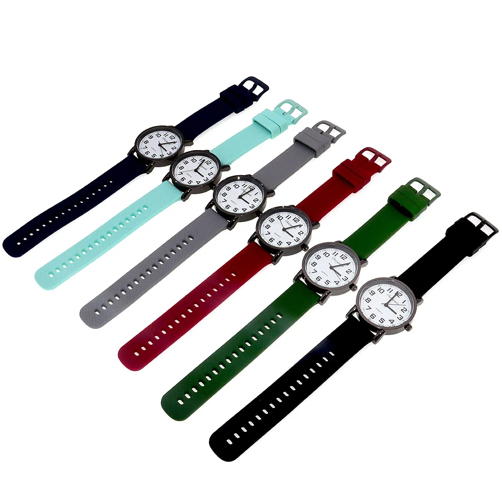 6Pcs Digital Wristwatch for Men And Women Silicone Strap Watch