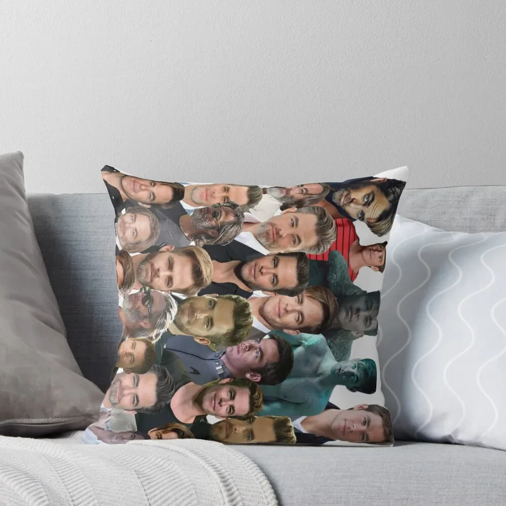 

chris pine photo collage Throw Pillow Pillow Cover Decorative Cushion Cover pillow