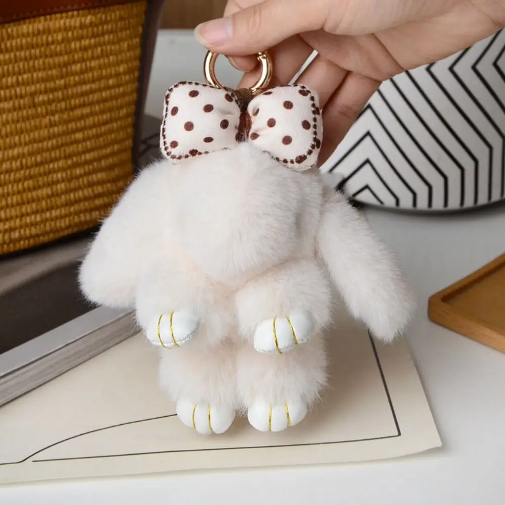 

Bag Pendant Fashion Pluff Bunny Keychain Lovely Fluffy Play Dead Rabbit Doll 13cm Cute Rabbit Fur Keychain Women