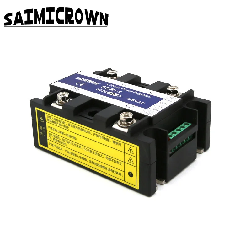 

SAIMICROWN Single-Phase Intelligent Voltage Regulator Module,SCR-40A，Voltage Signal Control and PI Control,