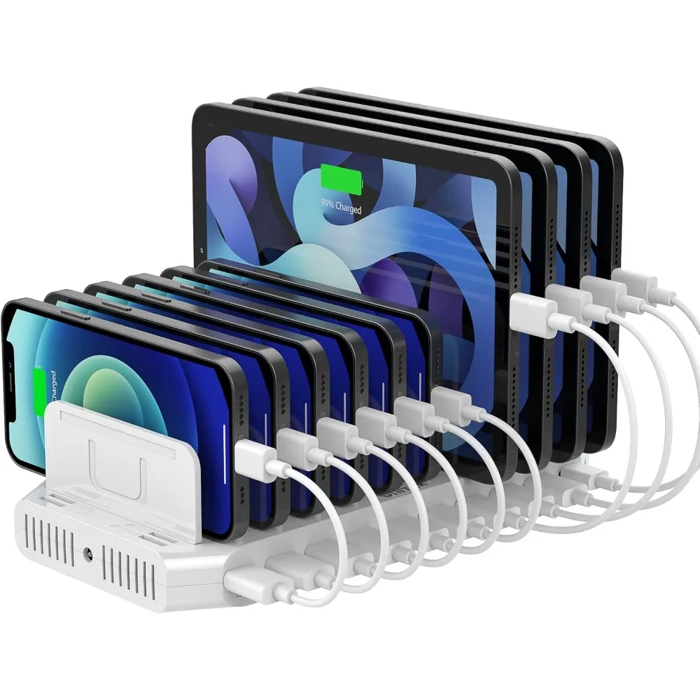 

USB C PD 60W Charging Station with QC 3.0, Unitek 160W 10-Port USB Quick Charger Dock, Power Delivery Compatible
