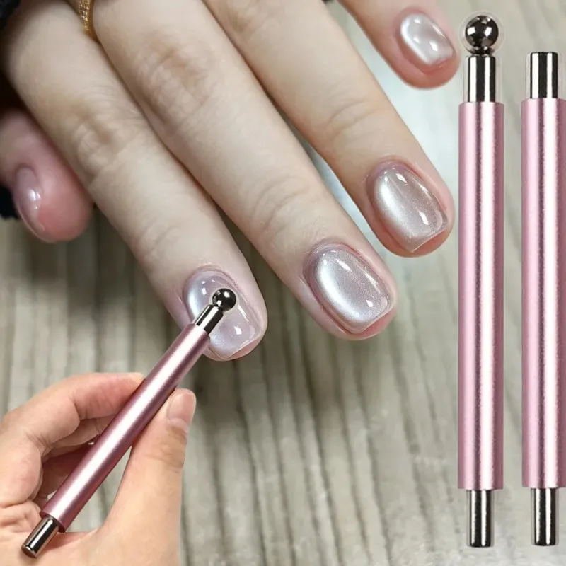

1Pcs Double Head Cat Eye Nail Magnet Pen with Steel Ball Multifunctional Strong Magnetic Stick for Nail Gel Polish Manicure Tool