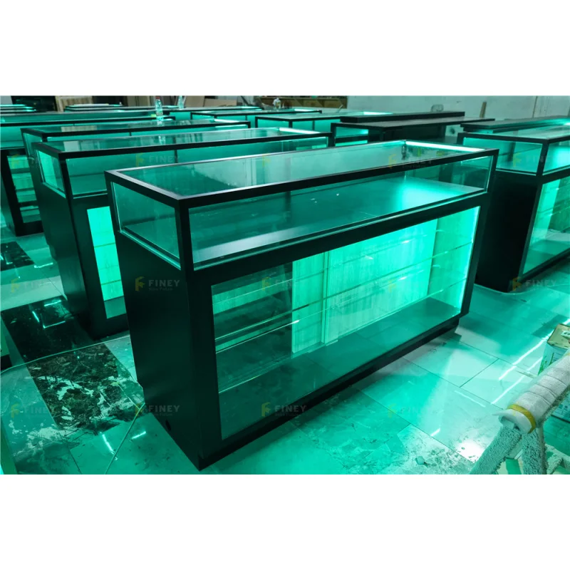 custom.Custom Wooden Led Cigar Counter Display Shelves Store Display Cases Lockable Glass Smoke Shop Display S