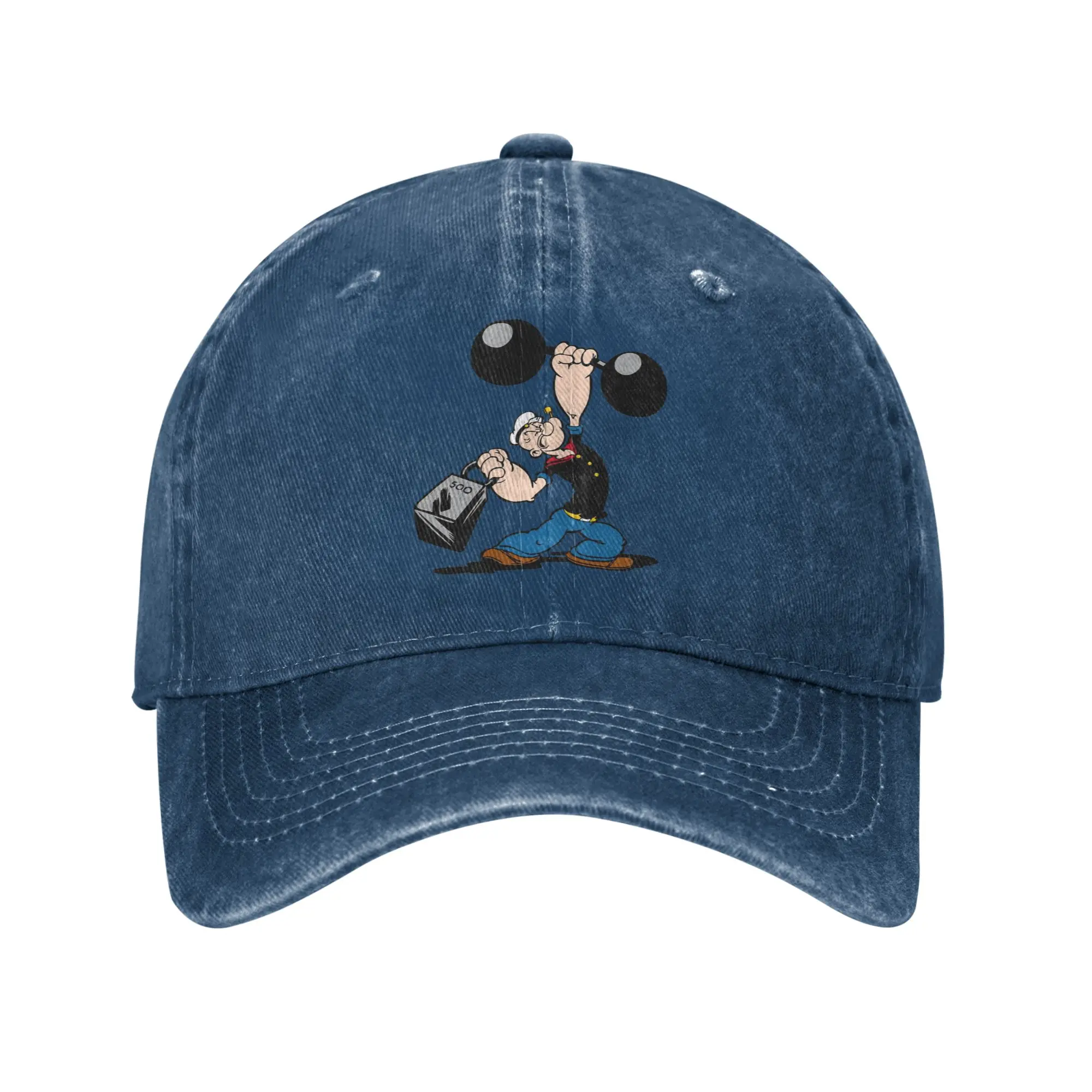 Popeyed Men Women Baseball Cap  Distressed Denim Hats Cap Vintage Outdoor All Seasons Travel  Unstructured Soft Headwear