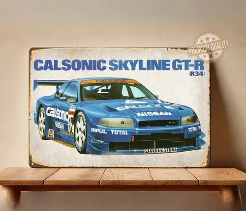 Calsonic Skyline Gtr-Póster de Metal para coche, letrero de estaño de 20x30cm, placa coleccionable de aluminio