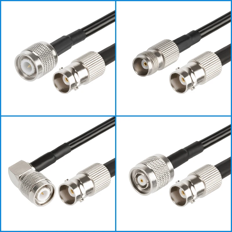 RG58 Cabo coaxial com pigtail, Conector macho para fêmea, BNC macho para linha de cabo macho BNC, 0.3m-30m